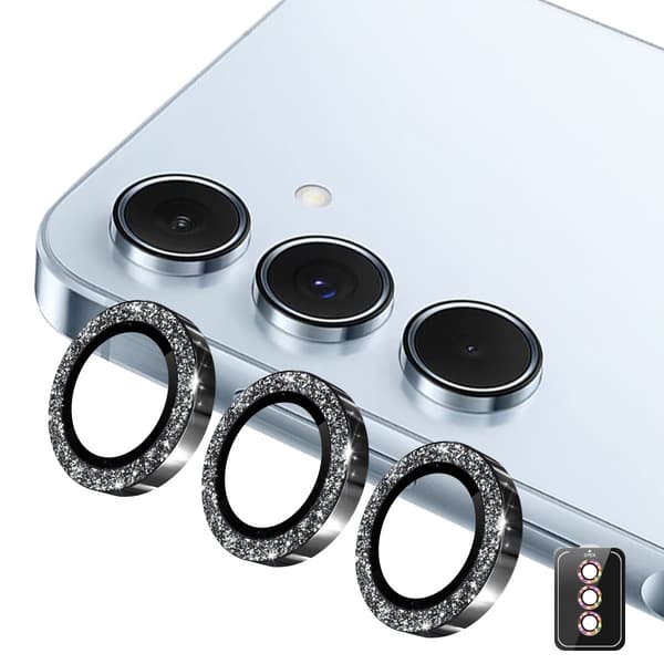 För Samsung Galaxy S26 Glittrande Kameralinskydd