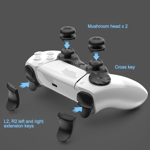 Playstation 5 / PS5 L2 R2 Trigger Extender + D - pad knappsats Tumgrepp Kontroll
