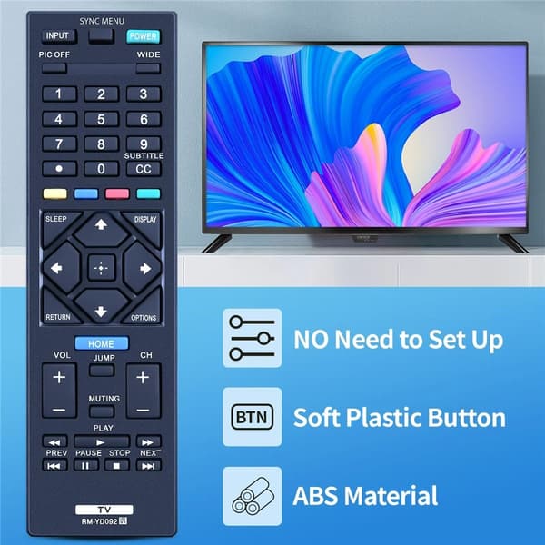 Fjernkontrollerstatning for RM-YD092 For Sony TV