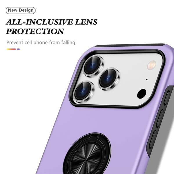 Til iPhone 17 Pro Finger Ring Kickstand Hybrid Taske