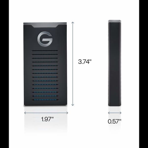 G-Tech G-Drive Mobile SSD 500GB extern hårddisk stötsäker, vattentät och dammtät