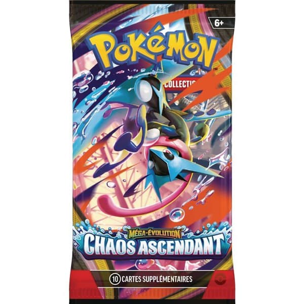 Display av boosters - POKEMON - Mega-Evolution – Chaos Ascendant - 18 boosters - 10 kort/booster - kodkort