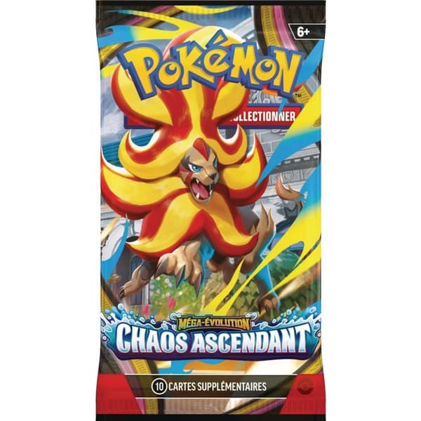 Display av boosters - POKEMON - Mega-Evolution – Chaos Ascendant - 18 boosters - 10 kort/booster - kodkort