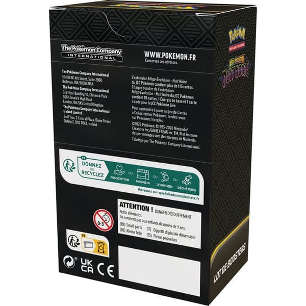 Pokémon - Paket med 6 Boosters - ME05 Mega-Evolution - Svart Natt