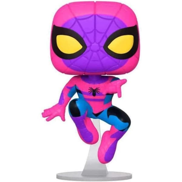 Funko Pop! & T.Shirt (vuxen) Storlek M: Marvel - Spider-Man (Black Light)