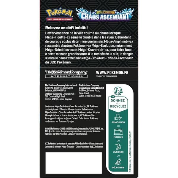 Pokémon: Display som innehåller 18 booster Mega-Evolution – Kaos Uppstigande