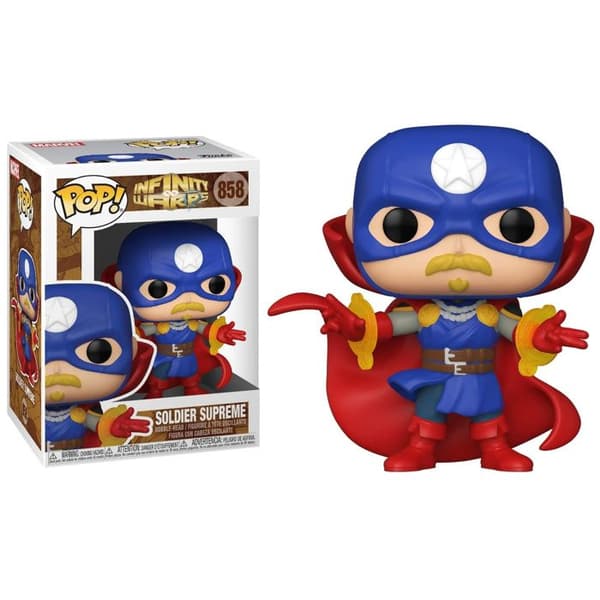 Marvel Infinity Warps Soldier Supreme POP-figur - Funko - En storlek 9 cm - Svart