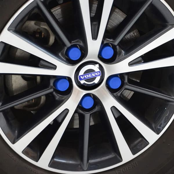Volvo Centrumdæksler / Hjulnav Bil Emblem - 4-Pack - 64mm Sortblå