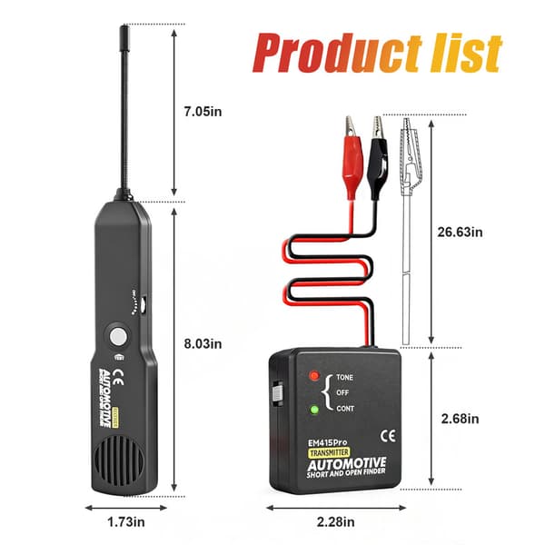 Kortslutningsdetektor Kabeltester Kabelspårare EM415PRO