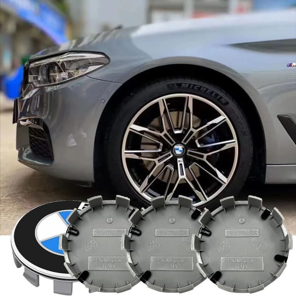 4-Pack BMW Centrumkåpor / Hjulnav Emblem 68mm