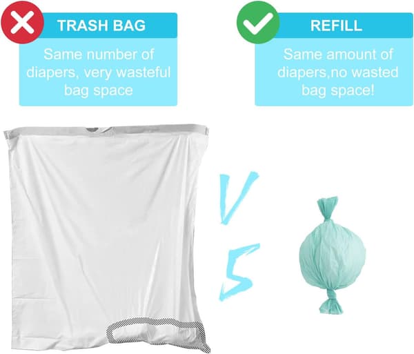 4-Pack Refillpåsar till blöjhink 16 L – Luktförseglade Blöjpåsar