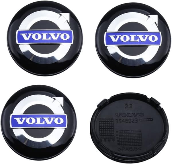 Volvo Centrumdæksler / Hjulnav Bil Emblem - 4-Pack - 64mm Sortblå