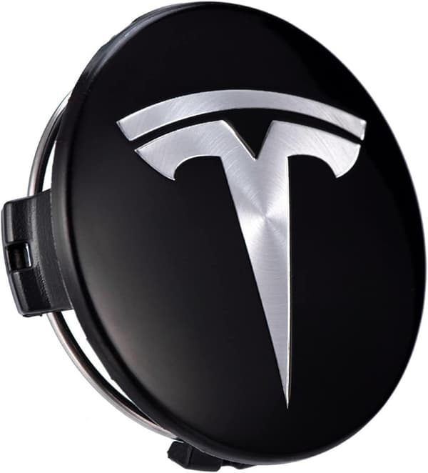 Tesla Centrumkåpor / Hjulnav Bil Emblem - 4-Pack - Svart/silver för Tesla Model 3 Model S Model X Model Y