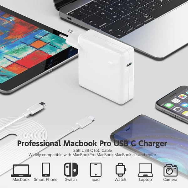MacBook-oplader / erstatningsadapter – MagSafe Gen 3 – 96 W, 2m, EU