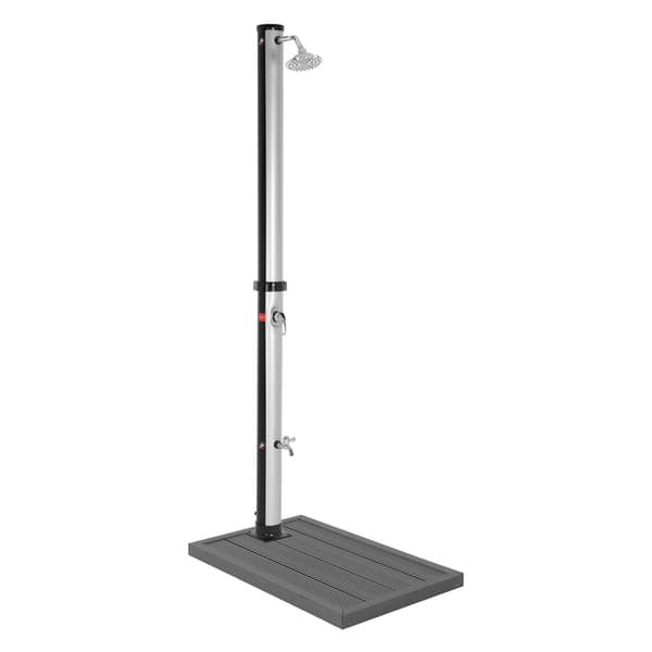 Solbruser med bundplade 20L 210 cm sølv/sort PVC forkromet ML-Design