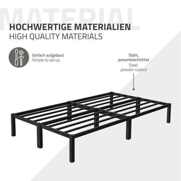 ML-Design metalseng sort, 200x120 cm, lavet af stålramme
