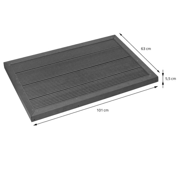 Solcellsdusch med bottenplatta 20L 210 cm Svart PVC förkromad ML-Design