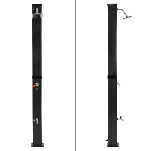 Solbruser med bundplade 40L 217 cm Sort PVC forkromet ML-Design
