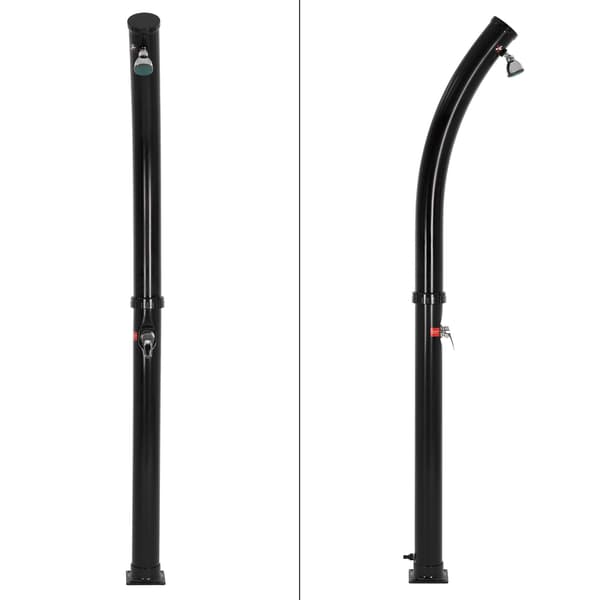 Solbruser med bundplade 20L 222 cm Sort buet PVC forkromet ML-Design