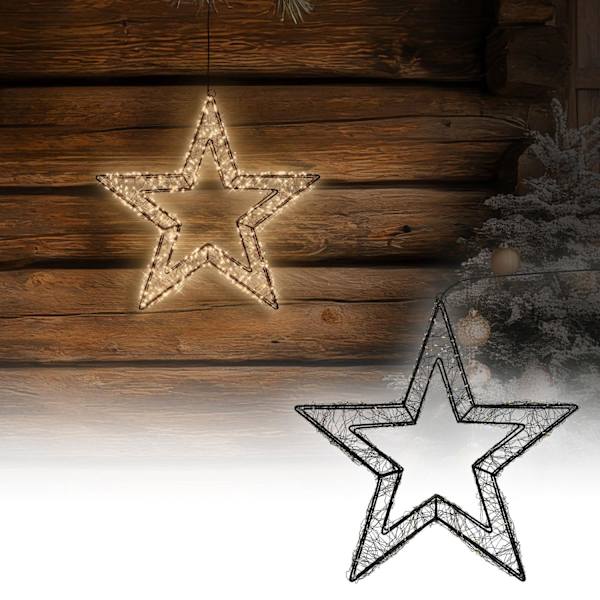 ECD Germany Led-kerstkrans 58 cm met 960 warmwitte micro-leds en timer, IP44 waterdicht voor binnen en buiten, 3D metalen krans ledverlichting, hangkrans, lichtkrans, deurkrans, kerstdecoratie