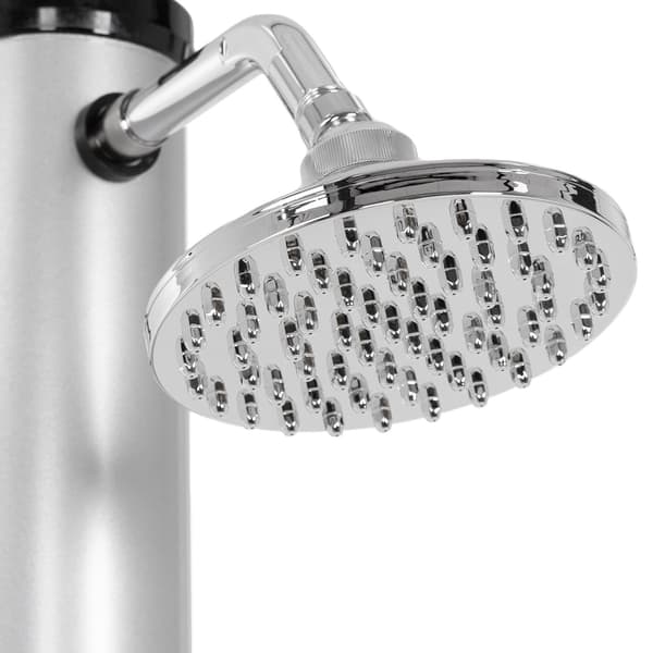 Solbruser med bundplade 20L 210 cm sølv/sort PVC forkromet ML-Design