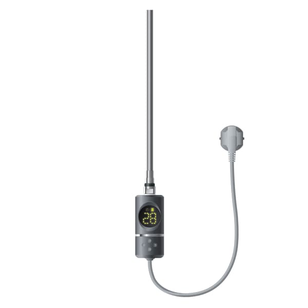 Køler Håndklæde ECD Germany Model Sahara 400 x 800 mm lige antracit med side håndklædeholder forbindelse