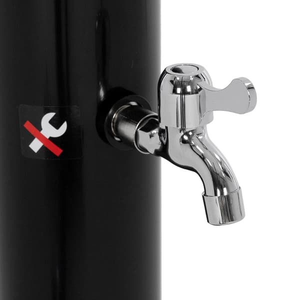 Solcellsdusch med bottenplatta 20L 210 cm Svart PVC förkromad ML-Design