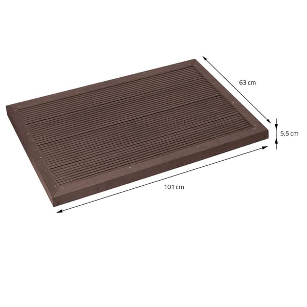 Solbruser med bundplade 20L 222 cm Sort buet PVC forkromet ML-Design