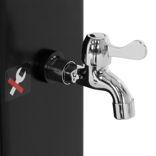 Solbruser med bundplade 40L 217 cm Sort PVC forkromet ML-Design