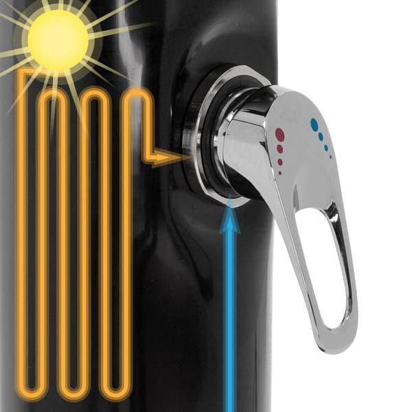 Solbruser med bundplade 20L 222 cm Sort buet PVC forkromet ML-Design