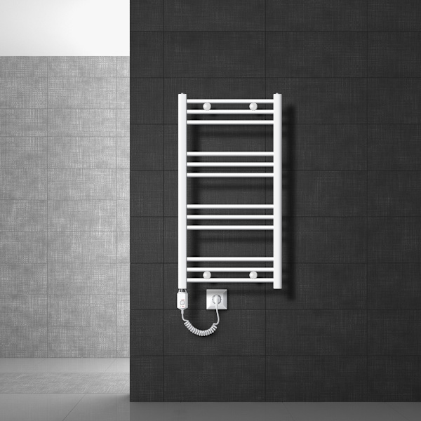 LuxeBath badkamer radiator Sahara 750x1500 mm, antraciet, gebogen met middenaansluiting, design radiator handdoekwarmer handdoekdroger handdoekradiator verwarmd handdoekenrek badkamer verwarming