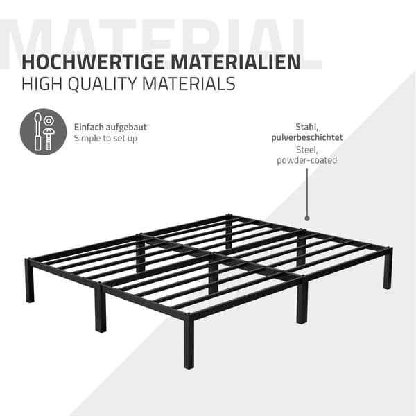 ML-Design metalseng sort, 200x160 cm, lavet af stålramme