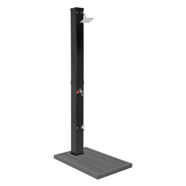 Solbruser med bundplade 40L 217 cm Sort PVC forkromet ML-Design