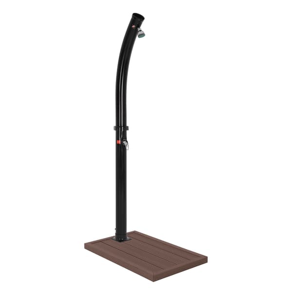 Solbruser med bundplade 20L 222 cm Sort buet PVC forkromet ML-Design