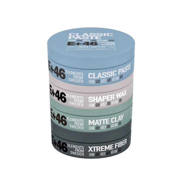 E+46 Styling Master Kit – Fiber, Wax, Paste & Matte Clay (4 × 100 ml)