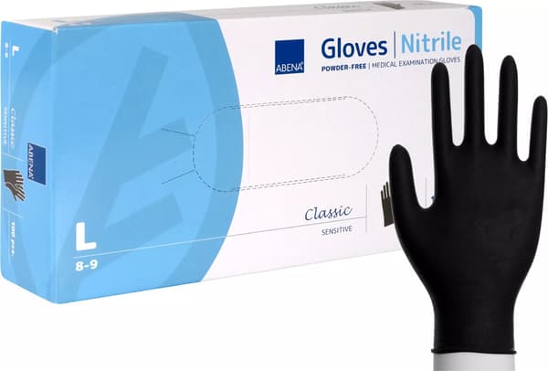 ABENA Nitrilhandske Black 100-pack Large