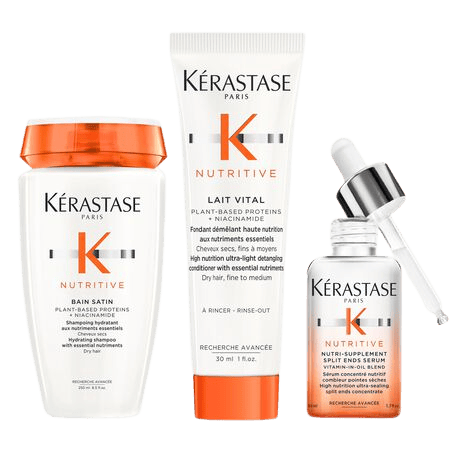 Kérastase Nutritive Bain Satin 250ml + Lait Vital 200ml & Split End Serum 50ml