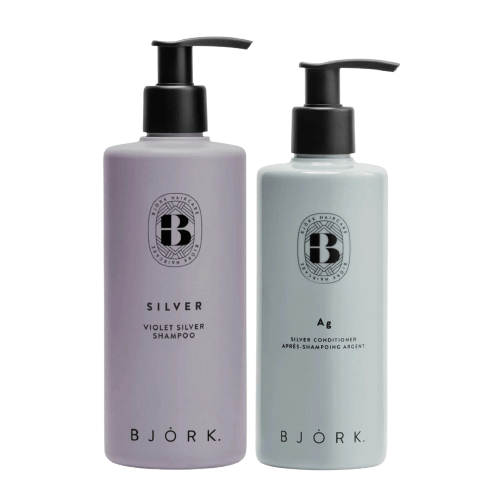 Björk SILVER Violet Silver Shampoo 300ml + AG Silver Conditioner 250ml - Duo