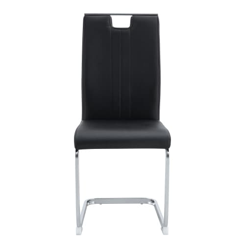 2 sorte bueformede PU-stole – perfekt til industriel & moderne boligindretning