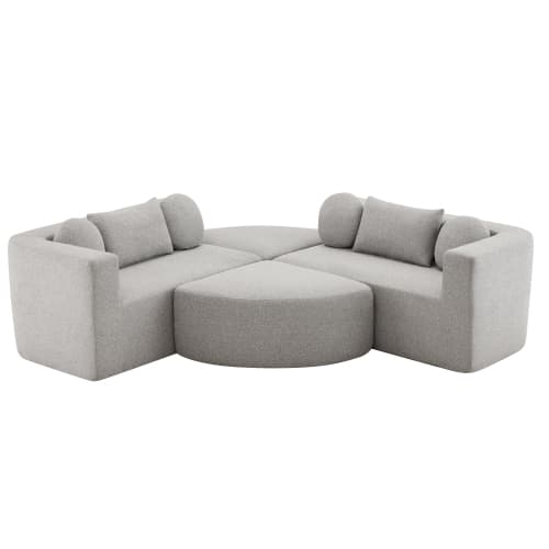 Modulär sovsoffa, cloud-couch, chenille, ingen montering – 292x165x68 cm, grå