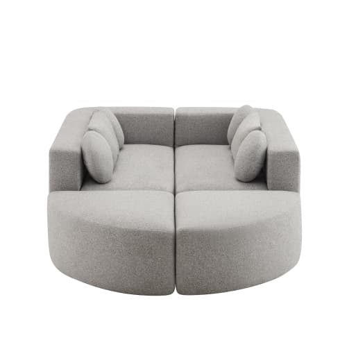 Modulär sovsoffa, cloud-couch, chenille, ingen montering – 292x165x68 cm, grå