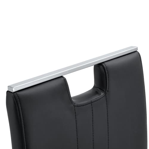 2 sorte bueformede PU-stole – perfekt til industriel & moderne boligindretning