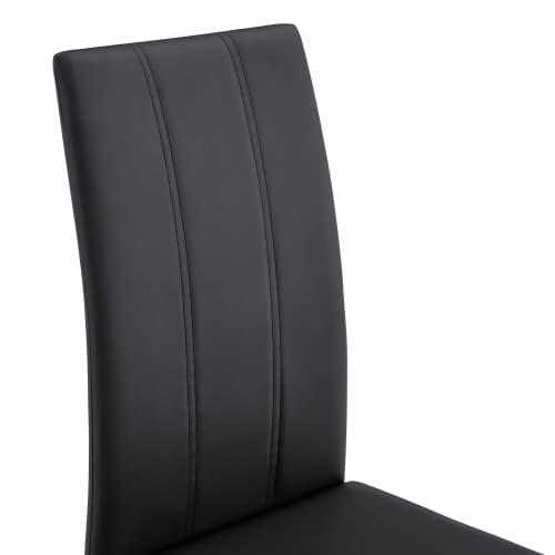 Moderne spisestol, sort, PU-læder & metalram – ergonomisk til moderne hjem