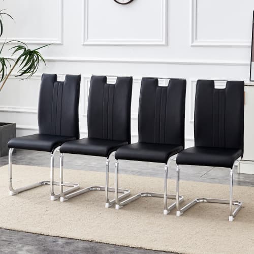 2 sorte bueformede PU-stole – perfekt til industriel & moderne boligindretning