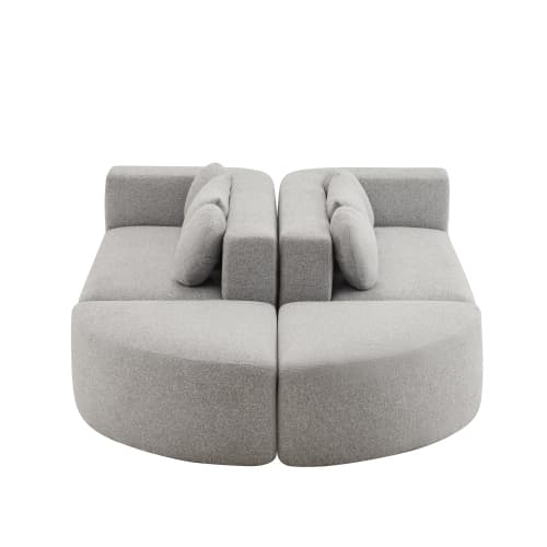 Modulär sovsoffa, cloud-couch, chenille, ingen montering – 292x165x68 cm, grå