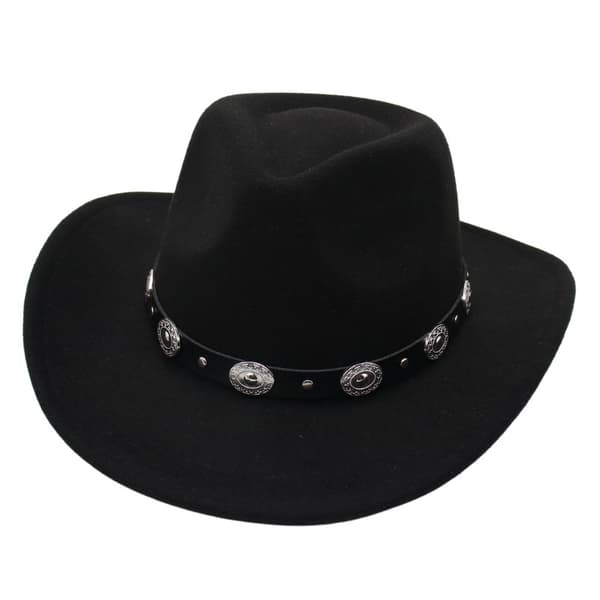 Sort cowboyhat til kvinder, jazz westernhat til mænd