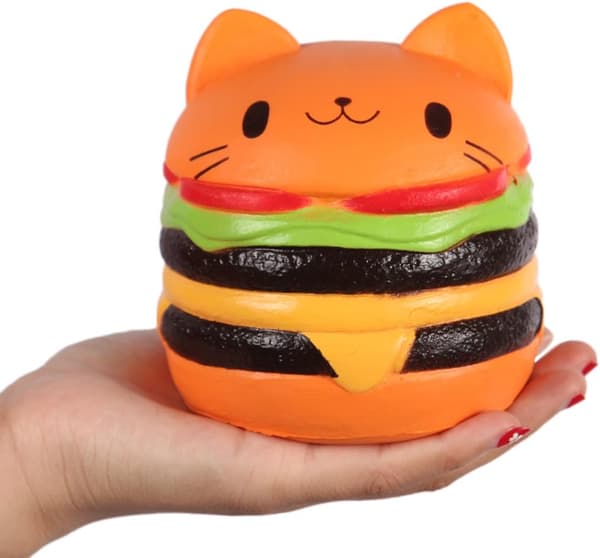 3-pack Hamburger Katt Mjuka Leksaker 3D Squishy Leksaker Stresslindring