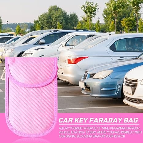 2 kpl (pinkki+ruskea) pieni Faraday-pussi avaimenperäkoukulla, RF