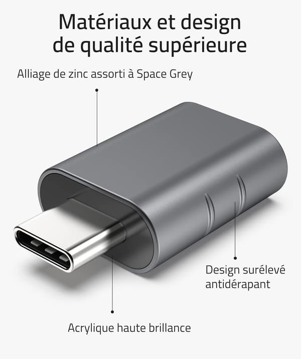 USB C - USB-sovitin, 2 kpl, USB C uros - USB3 naaras -sovitin, US