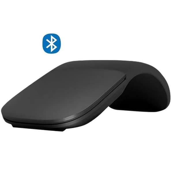 Arc Mouse - Bluetooth-mus til pc - Sort (ELG-00002), kompatibel med Windows, Mac, Chrome OS-bærbare computere (tynd, let, po